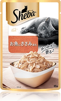 お魚に ささみ添え